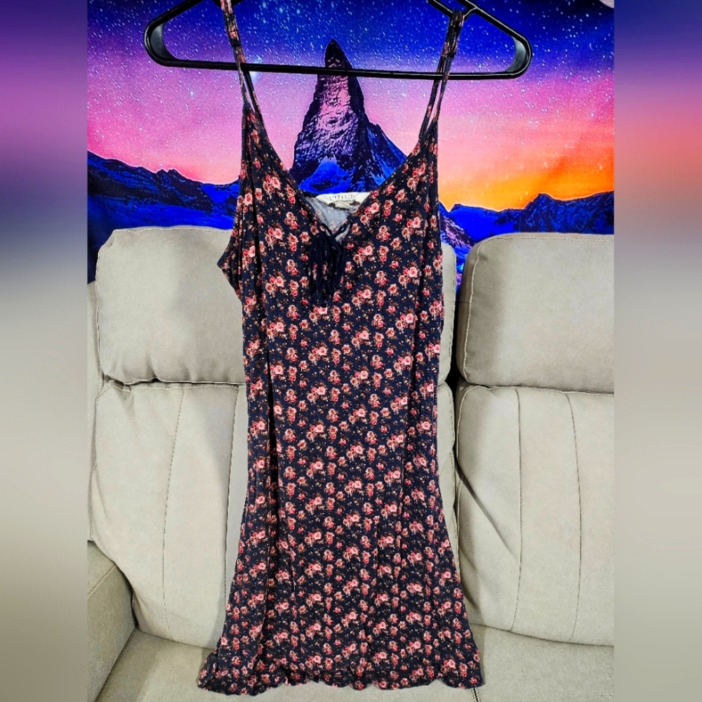 American Eagle Brand Soft and Sexy Adjustable Spaghetti Strap Floral Dress L LG